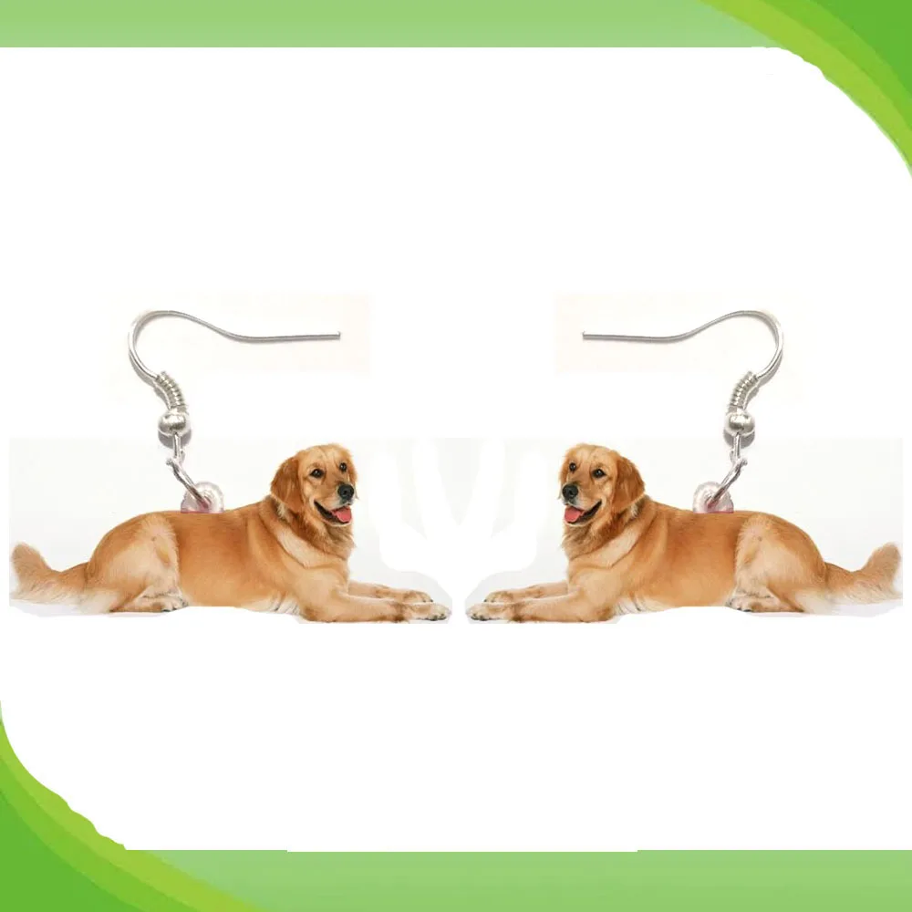 

1 Pair Golden Retriever Dog Acrylic Earrings cute charms Earring Jewelry Women Love Dogs Pet Gift Girl Fashion Men Charm Toy