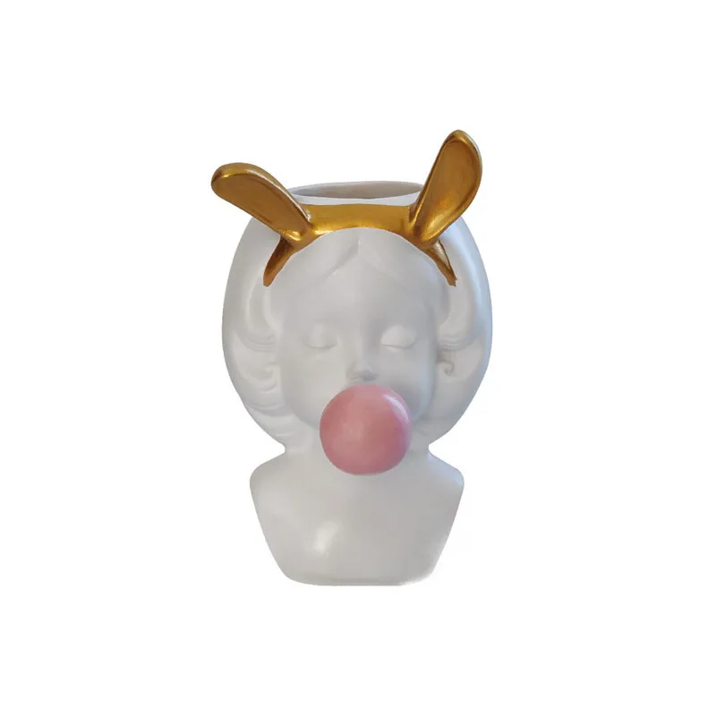 

Nordic Creative Resin Bubble Girl Cute Decoration Living Room Pen Holder Makeup Brush Storage Bucket Home Decorat Ornaments