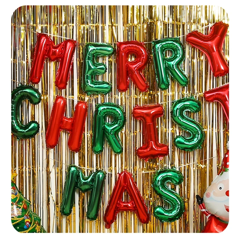 

163pcs/set Merry Christmas Balloons Santa Claus Elk Tree Latex Foil Balloon New Year Xmas Party Home Decorations