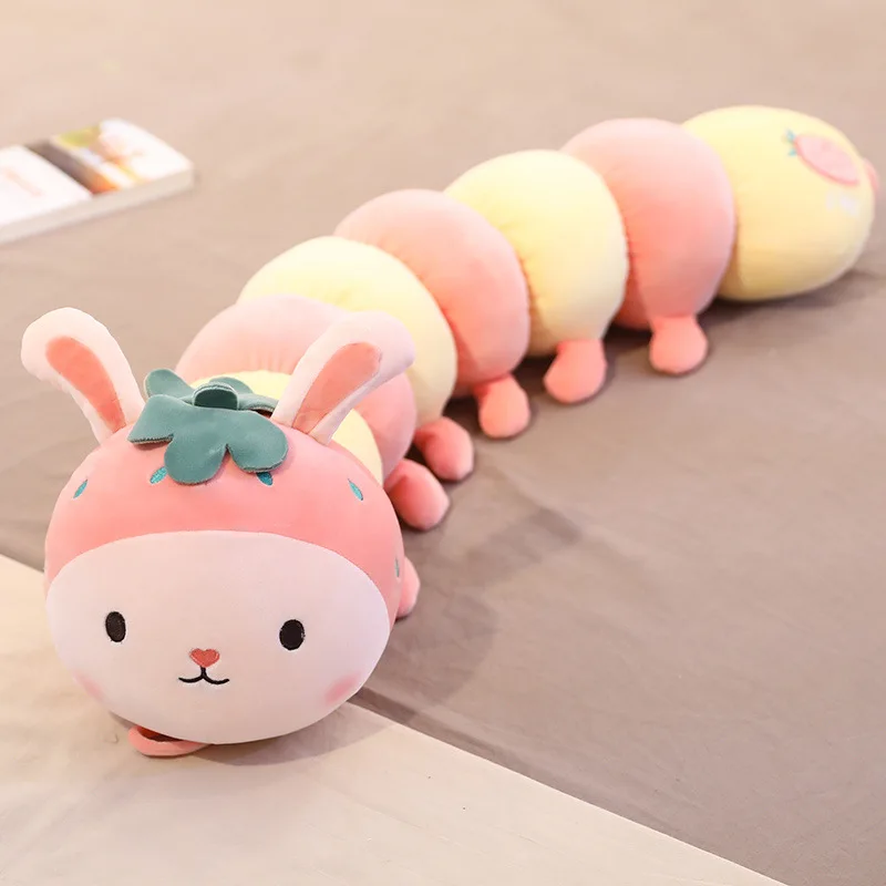 

Cute Fruit Caterpillar Plush Toy Comfort Children Sleeping Pillow Kawaii Long Pillow Girl Food Doll Caterpillar Stuffed Animal