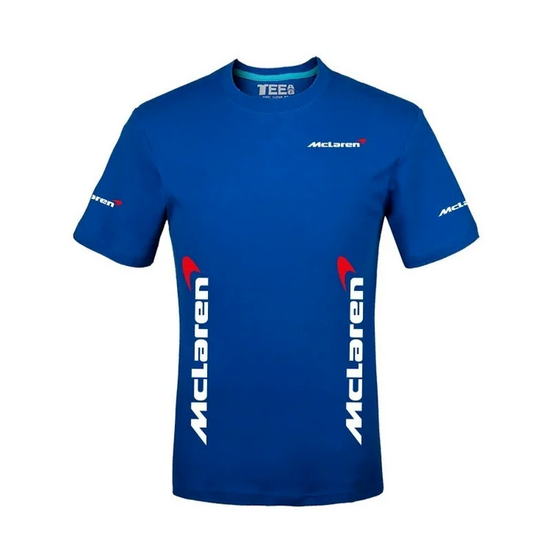 

New Styie Men's Summer solid colour Mclaren T-Shirt Jerseys O-neck tops regular T shirt