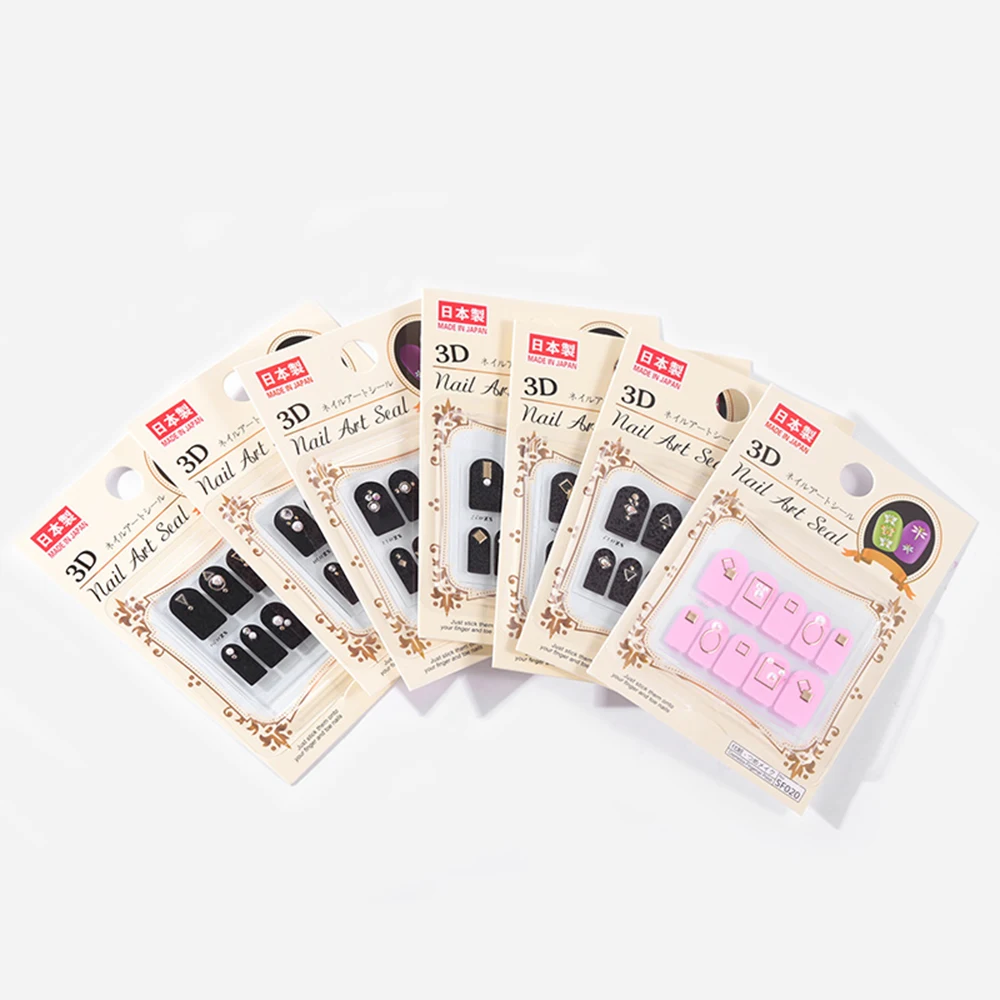 10 шт./лист ногтей заклепки Стикеры круглые квадратные круги жемчуг Сплав Бусины 3D