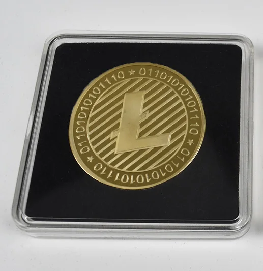 Позолоченные физические битконы Casascius Бит монета BTC Litecoin пульсация Eth художественная коллекция прозрачная акриловая упаковка монета - Цвет: gold LTC with case
