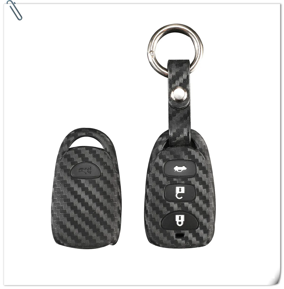 Jingyuqin ключ чехол силиконовый чехол Обложка для hyundai Kia Carens Fob 3+ 1/4 кнопки дистанционного ключа Fob чехол без ключа