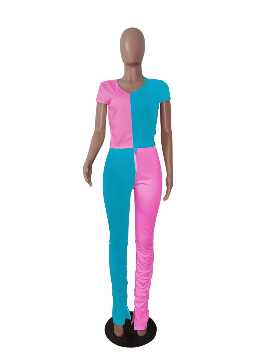 Женский плиссированный костюм Wjustforu повседневный костюм-двойка с цветными