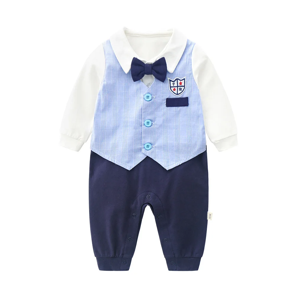 Baby Boys Jumpsuit 1st Birthday Set For Newborns Little Gentleman Clothes 0-24M Outfits Long Sleeve Spring/Fall Onesie |