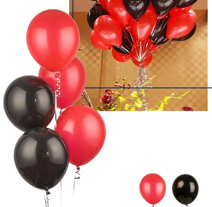 Red Black 20 шт./лот мяты зеленые шары или белый латексный шар 10 дюймов Тиффани синие вечерние принадлежности свадебное событие Вечеринка День Рождения Декор - Цвет: Red Black