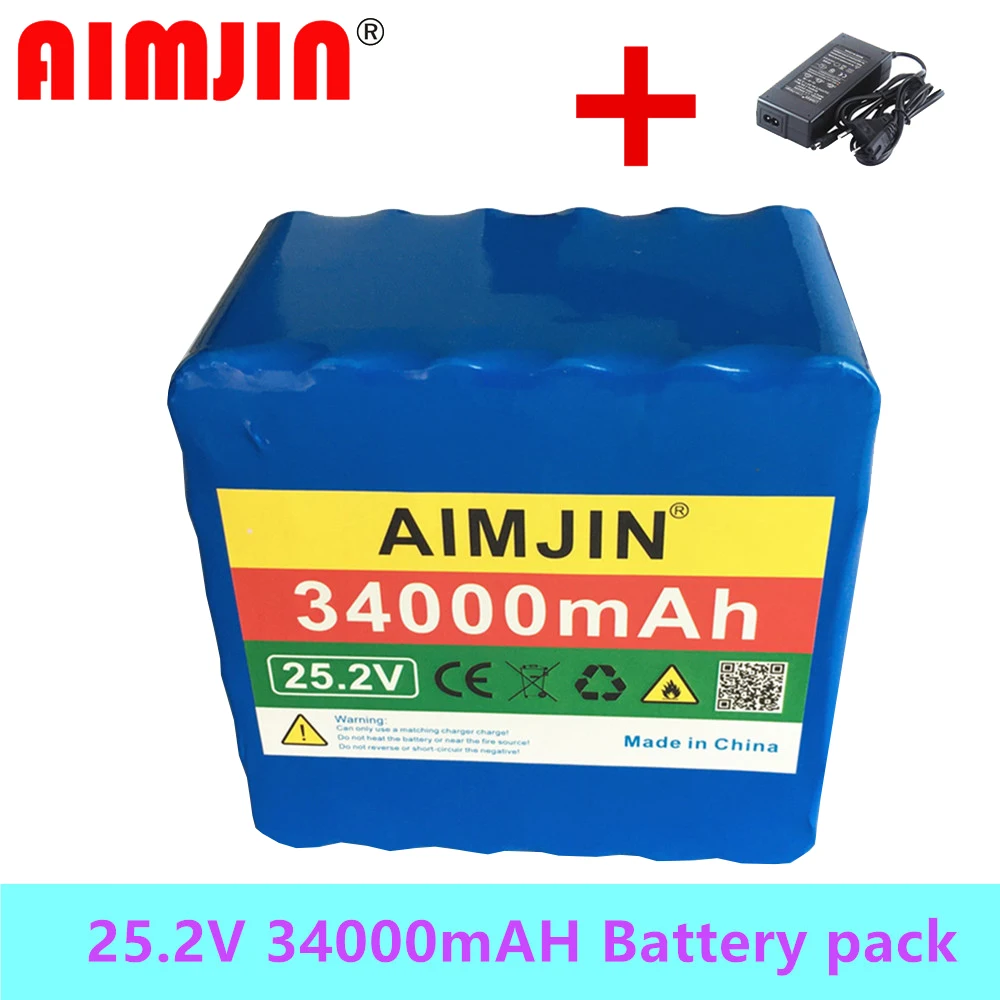 

Аккумуляторная батарея 24 В 34AH 6S6P 18650, литиевая батарея 25,2 в 34000 мАч для велосипеда, аккумуляторная батарея 350 Вт, мотор 250 Вт + зарядное устройс...