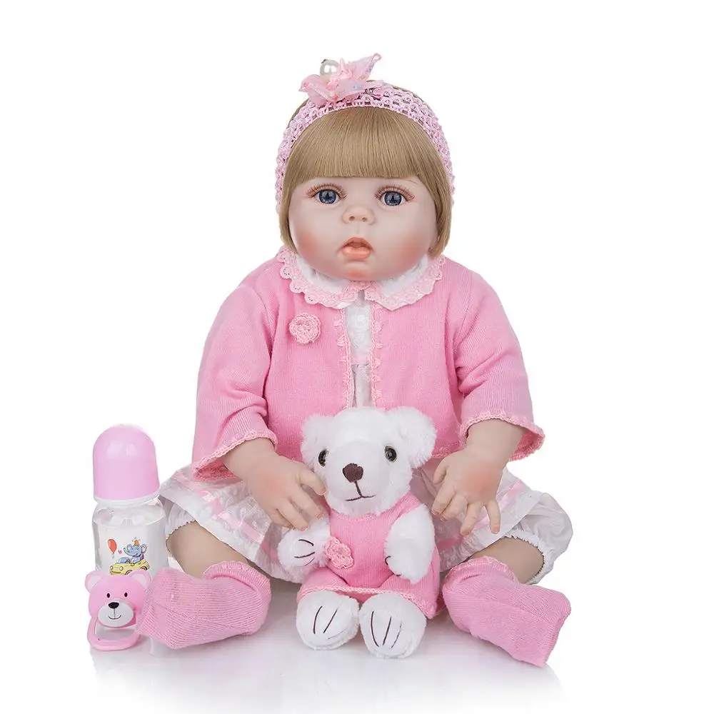 KEIUMI 23 золотых волос Reborn Menina Boneca силиконовые всего тела купаться Реалистичная