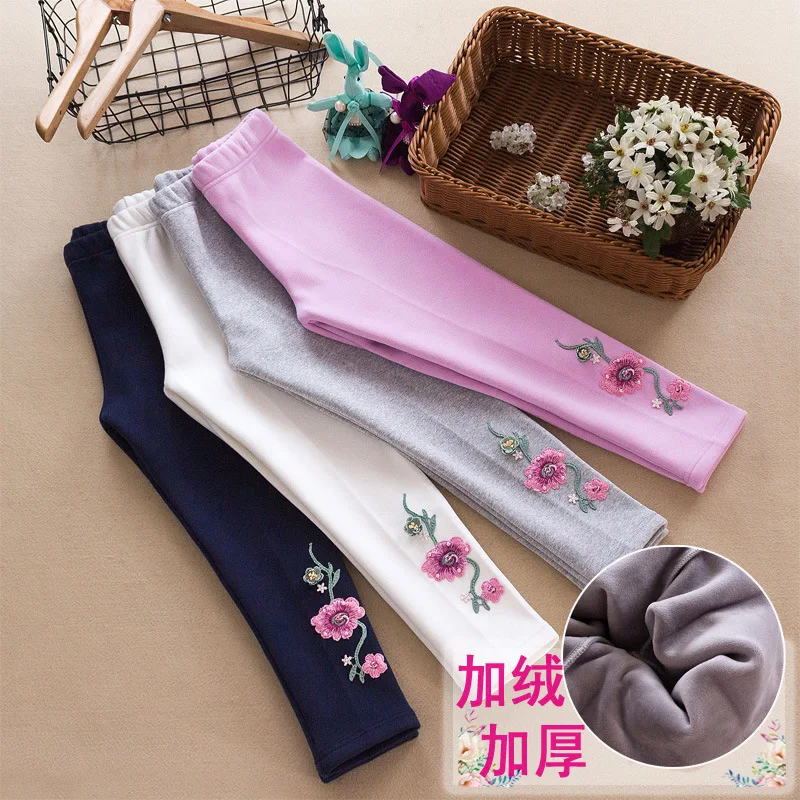 

Леггинсы для маленьких девочек, Новинка осени 2019, повседневные брюки для маленьких девочек с цветочным рисунком, детские тонкие леггинсы, б...