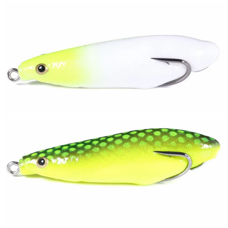 Мягкая лягушка рыболовные приманки двойные крючки верхняя вода плавающий луч