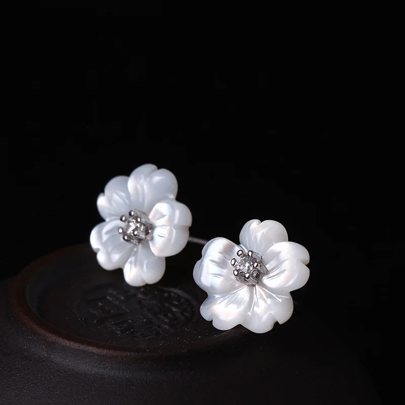 Женские серьги гвоздики из серебра 925 пробы с мозаикой фианитов|Серьги-гвоздики| |