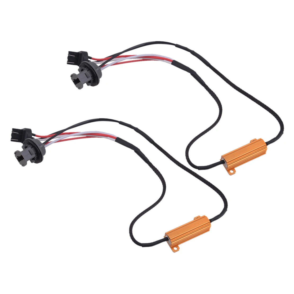 

New 2pcs/Set 8-Ohm 7441 7443 7444 T20 LED Hyper Flash Error Free Fix Decoder Wiring Harness for Turn Signal Light