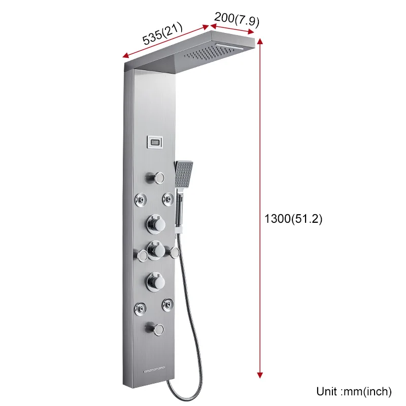 Роскошная Черная/матовая душевая панель для ванной комнаты настенный смеситель