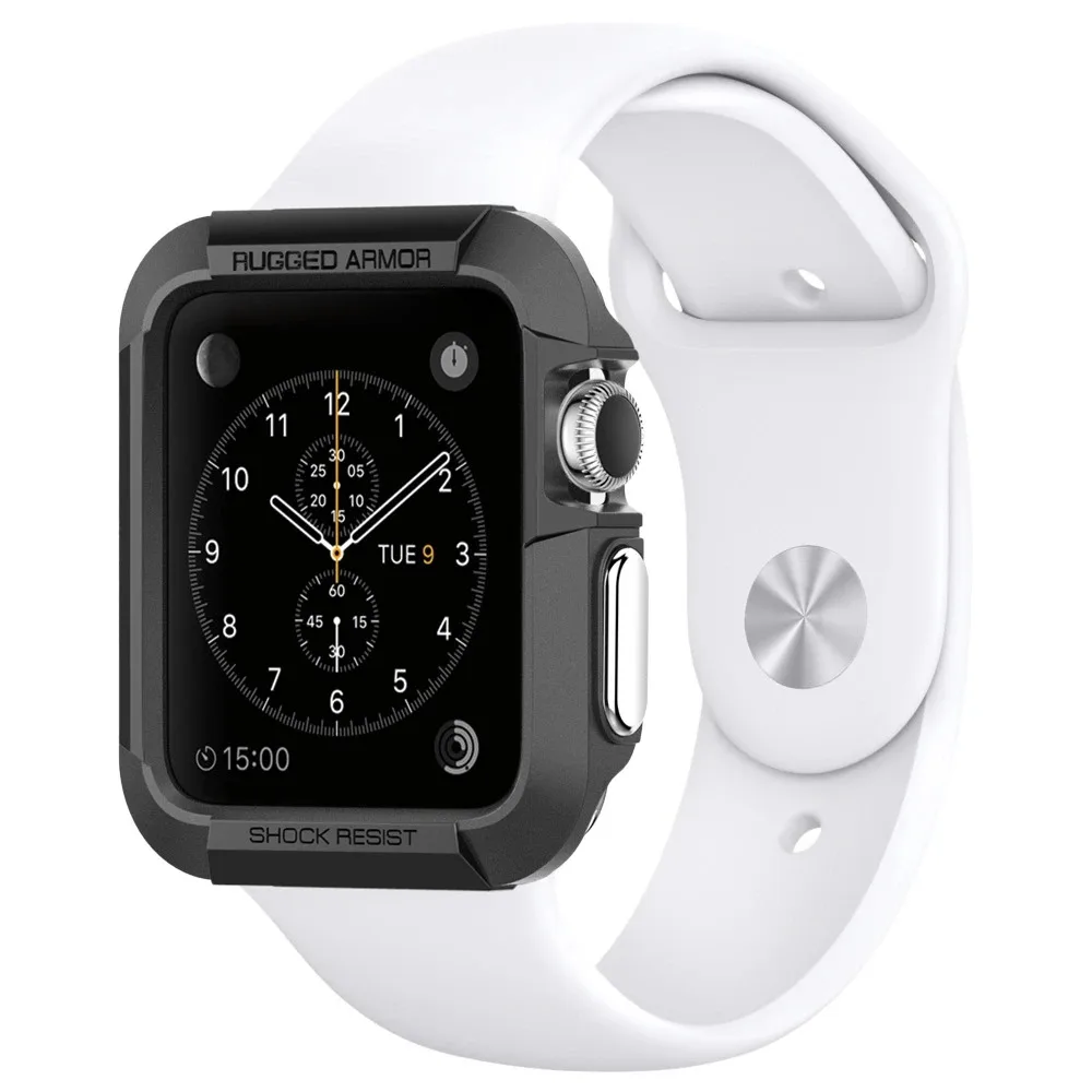 Прочный защитный чехол Spigen с матовой отделкой для Apple Watch серии 3 2 1 38 мм 42 из ТПУ |
