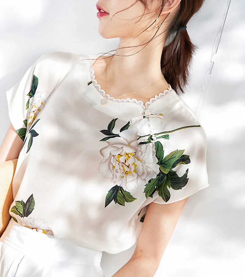 Китайские традиционные женские винтажные Топы Ципао с цветочным принтом одежда