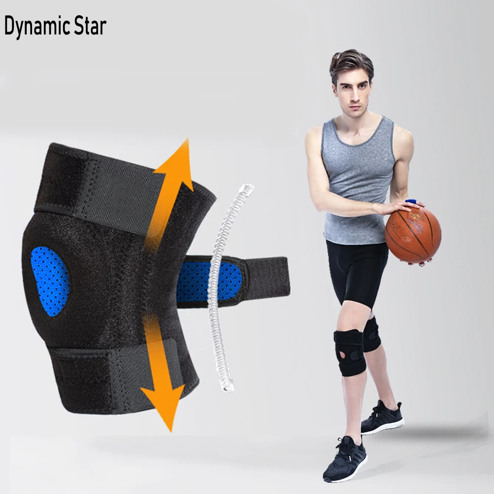 

Sports Compression Crossfit Knee Brace Fitness Knee Pads Spring Support Patella Running Cycling Basketball Protector Kneepads