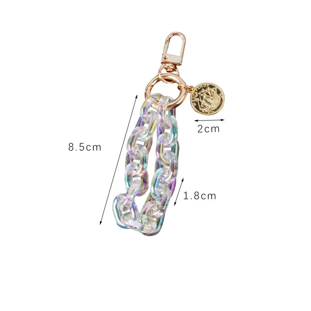 

New Alloy Keychain Button Chain Acrylic Key Pendant Ring For Women Couple Bag Bluetooth Headset Pendant Key Chains Gifts