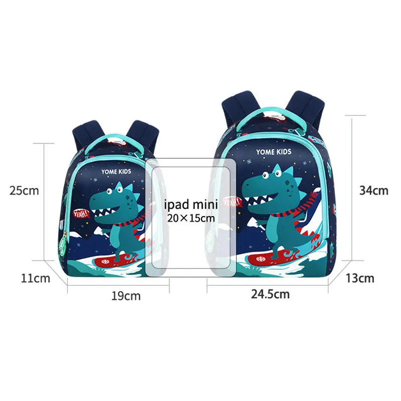 3D Cartoon Dinosaur Unicorn School Bags Kids Neoprene Backpacks Anti-lost Toddler Bags for Girls Boys Mochila Infantil Escolares