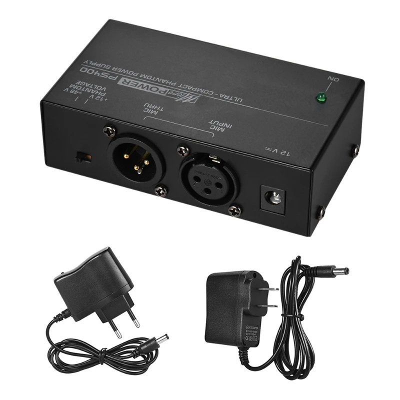

PS400 Karaoke Microphone Phantom Power XLR Cannon Cable Studio +12V or +48V Phantom Power For Condenser Microphone