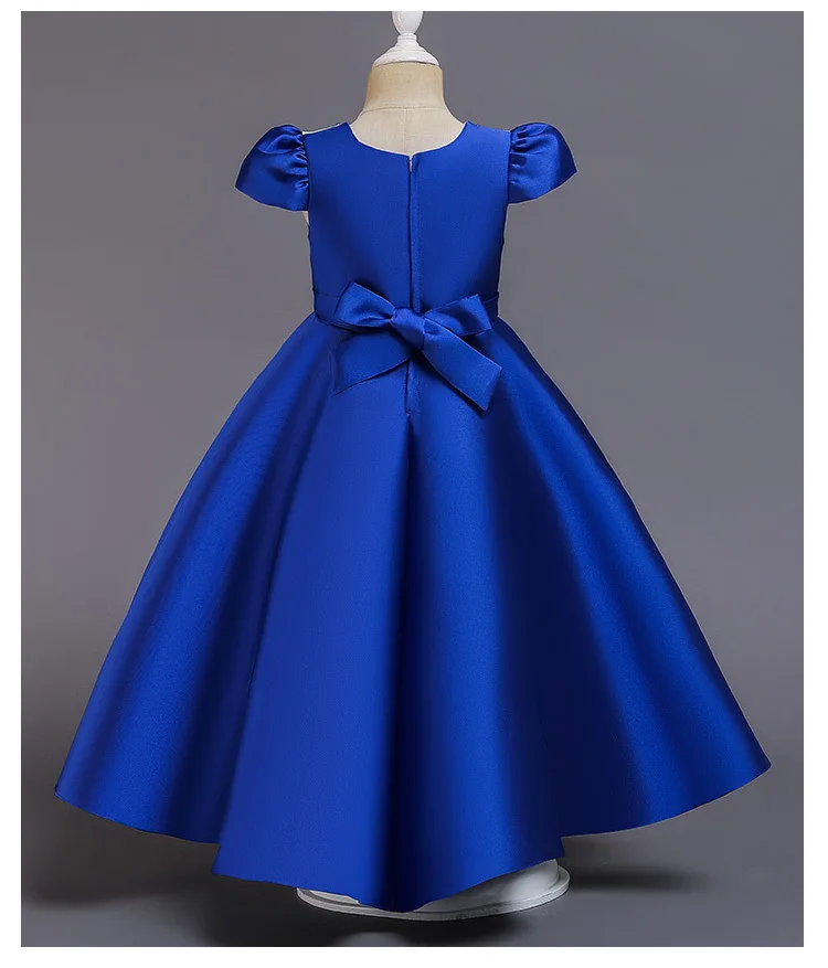 Новое длинное платье принцессы с рисунком для девочек на день рождения, свадьбу, вечеринку Детский Рождественский костюм, одежда платья для выпускного вечера от 4 до 14 лет