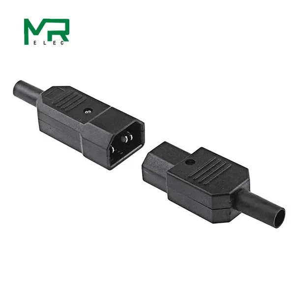 1set black IEC 10A 250V прямые Кабель с разъемом для подключения к Rewireable C13 C14 разъем проводов Мощность Разъем 3-контактный разъем переменного тока - Цвет: 1set black