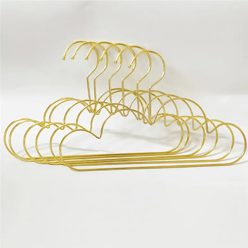 Cabides para Roupas do Bebê Deslizamento de Metal Cabides em Forma de Nuvem Criança Dourado Cabolsa Vestuário Armário Armazenamento Organizador Rack Gancho Parede Conjunto Não