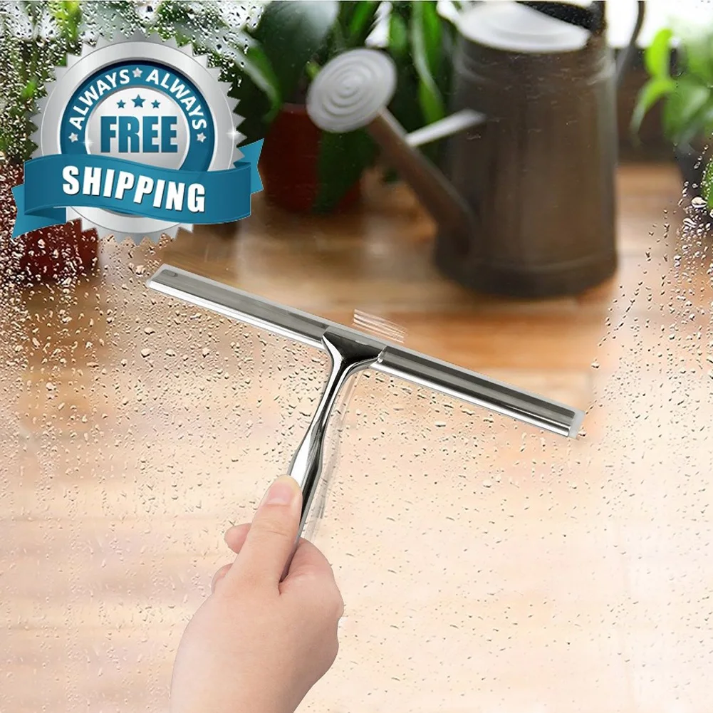 

Stainless Steel Zinc Alloy Window Squeegee Car Windshield Glass Mirror Cleaning Tool With Hook Home Cleaning Hook