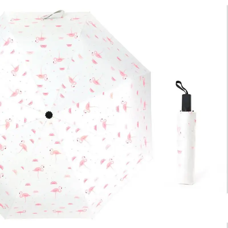 Зонт женский ветрозащитный с узором в виде кота и птицы автоматический