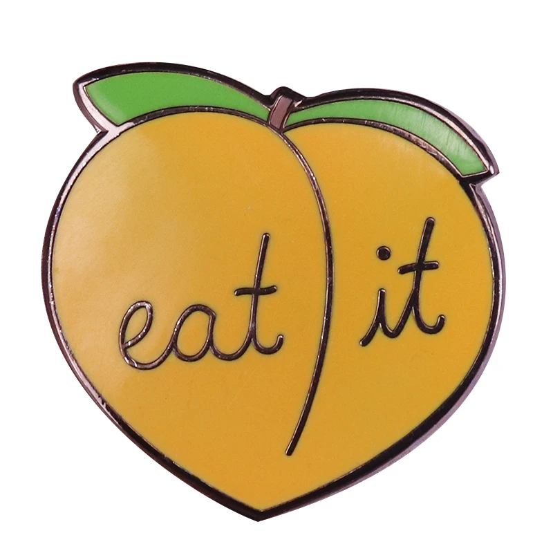 Эмалированная брошь Eat it peach милая в виде фруктов забавная персика значок с