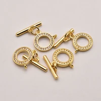 18k brass gold plated zircon ot buckle bracelet accessories making for diy jewelry bracelet accessories ja0374