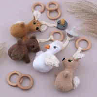baby pacifier clip chain pendant soft cotton plush cartoon animal soother holder