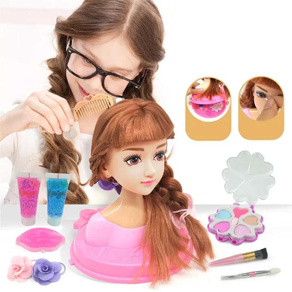 Макияж кукла голова девушки Playset с красоты и модные аксессуары