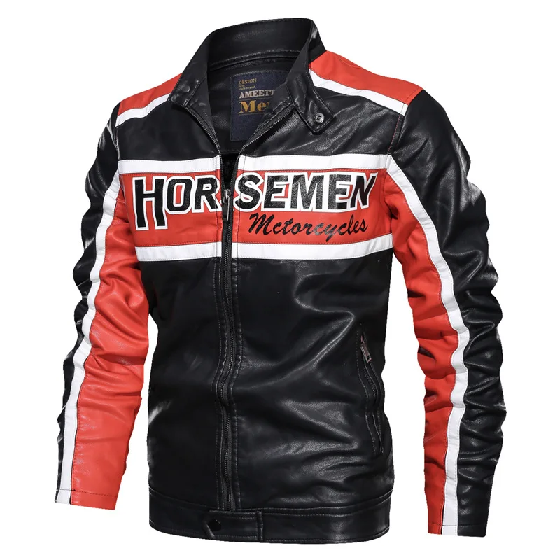 

Men's PU Leather Jacket 2021 Anutumn Casual Jackets Large Size Clothe Waterproof Outerwear Stand Collar Fashion Jaqueta De Couro