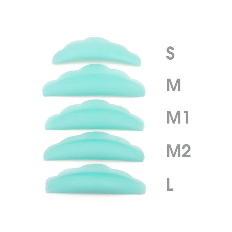 

5pair Green Silicone Eyelash Perm Pad Recycling Lashes Rods Shield Lifting 3D Eyelash Curler