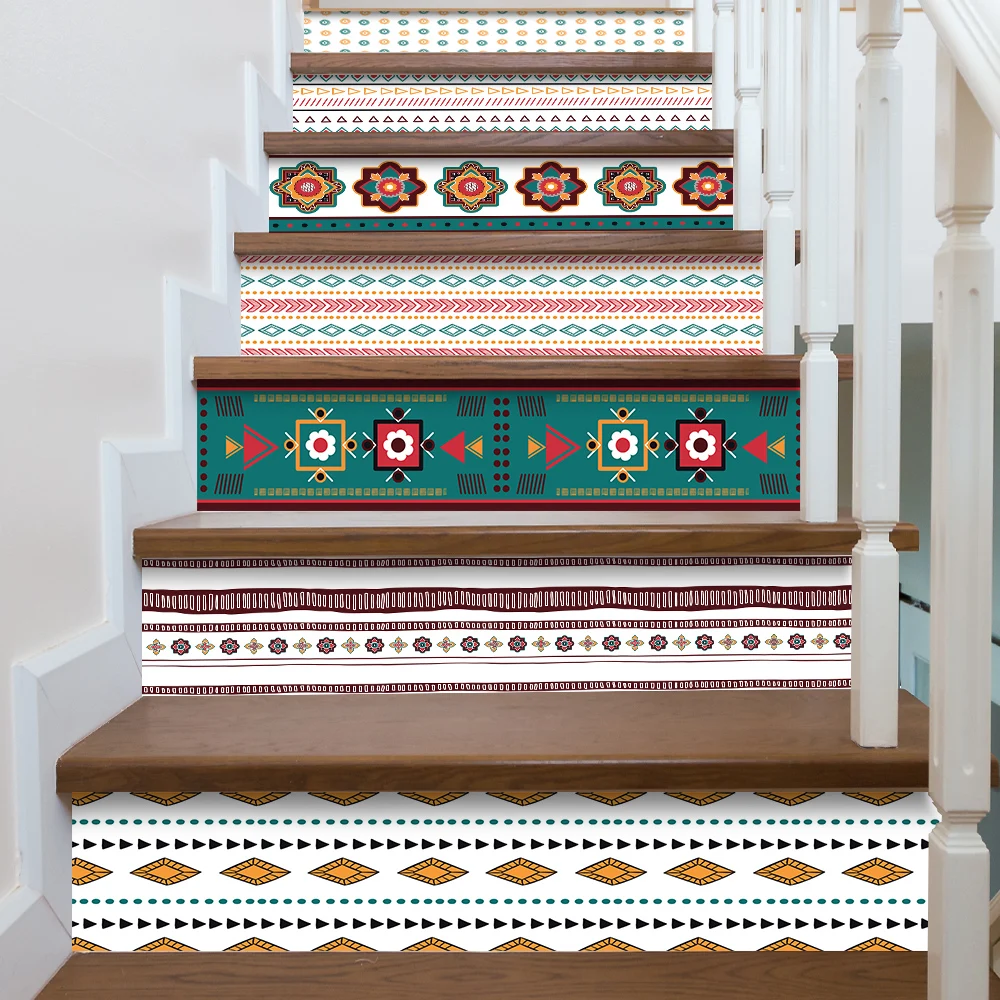 7pcs stair sticker waterproof oil proof diy self adhesive pvc staircase sticker for kitchen bathroom furniture stairway decor free global shipping