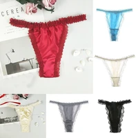 sexy 100 mulberry silk lace t pants panties sexy low waist thongs ladies smooth soft breathable trendy pure color briefs