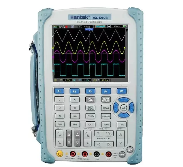 Hantek-Osciloscopio Digital de 2 canales DSO1202B, 200Mhz, ancho de banda, USB, Osciloscopio, multímetro DMM, frecuencia de muestreo 1GSa/s