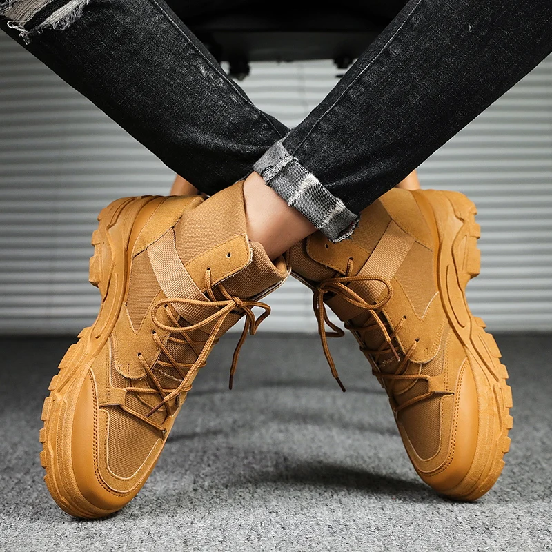 

Men's Casual Shoes Mid-Calf Boots Trend Short Boots Comfortable Breathable Basic Boots Waterproof Men Shoes Fashion Ankle Boots