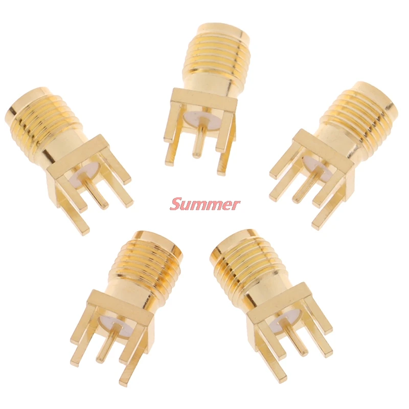 

New 5Pcs High Quality SMA-KE Female Jack Solder Nut Edge PCB Clip Straight Mount RF Connector