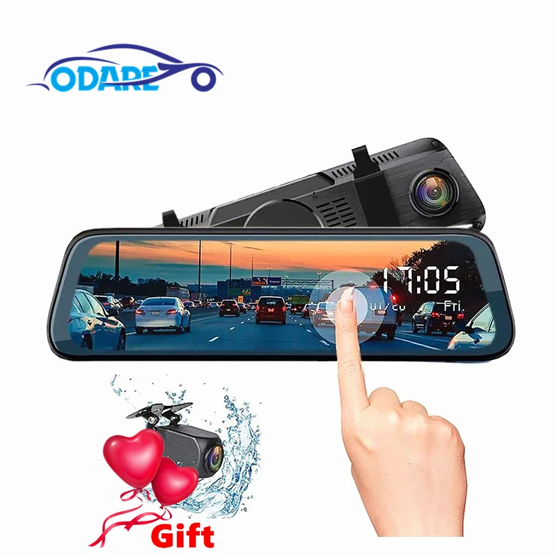 Зеркало видеорегистратор Odare 10 &quot IPS сенсорный экран Full HD 1080P ночное