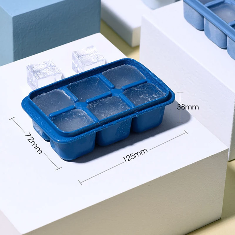 

3 Color Big Grid Ice Cube Mold Ice Cube Maker Flexible Silicone Ice Cube Tray with Lid Kitchen Gadgets and Accessories