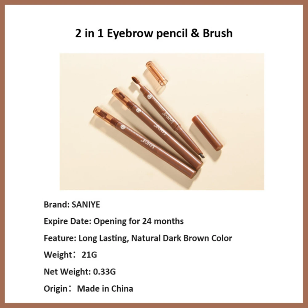 

SANIYE Professional Eyebrow Pencil Waterproof Double Head Long Lasting Eye Brow Natural Eye Makeup Korean Cosmetics M326