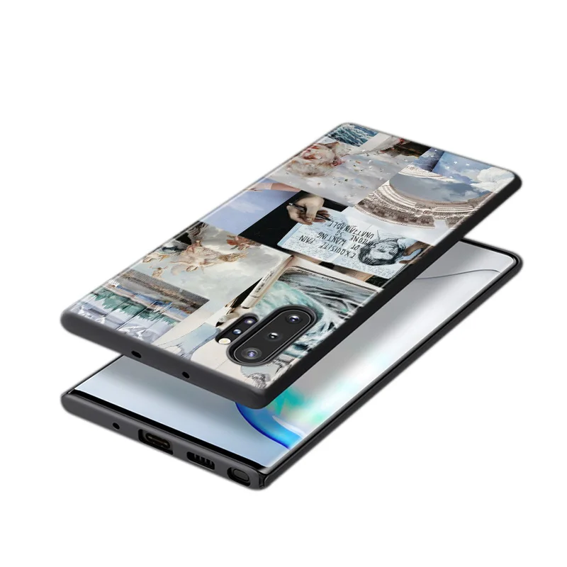 

Retro Art Aesthetics For Samsung Galaxy Note 20 10 9 8 S21 S10 S10E S9 S8 S7 Ultra Lite Plus Pro 5G Black silicone Phone Case