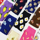 Лидер продаж, яркие Повседневные носки для скейтборда в японском стиле Харадзюку с изображением фруктов, банана, авокадо, лимона, яйца, печенья, пончиков