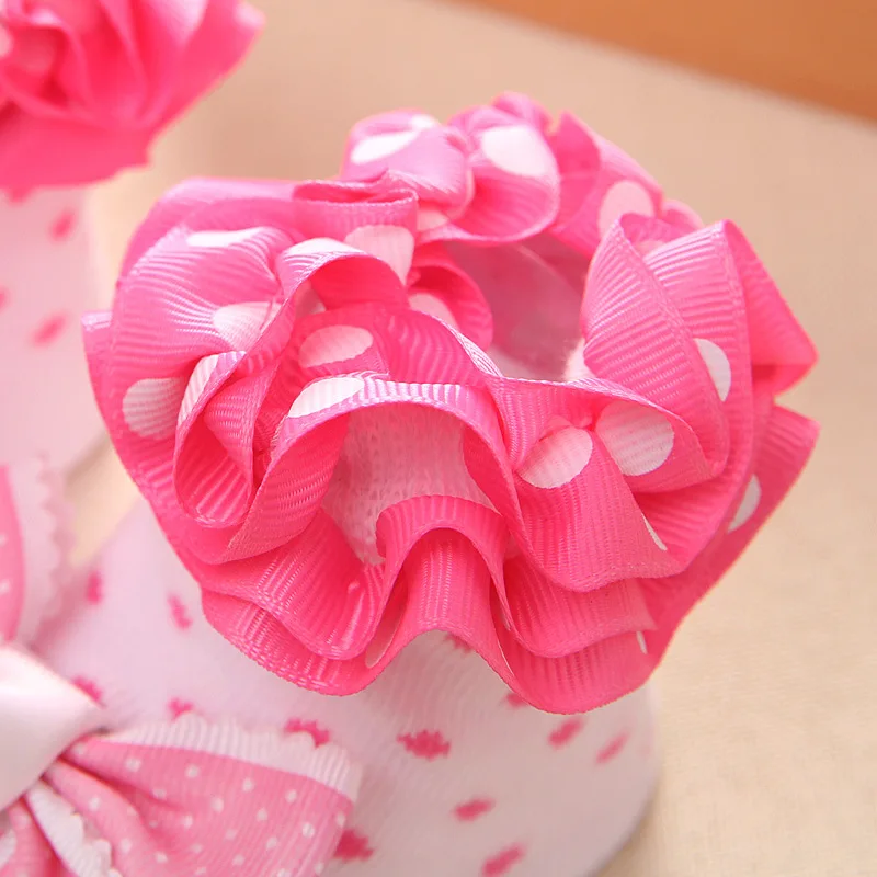 0-12 м принцесса ребенок новорожденная девочка кружева хлопок носки розовый бант