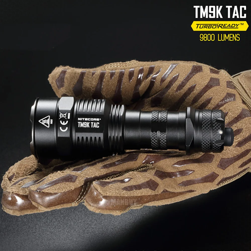Купить Оптовая продажа, супер ярфонарь фонарик NITECORE TM9KTAC 9800 LMS, ручной тактический фонарик, USB-C, перезаряжаемый аккумулятор 5000 мАч