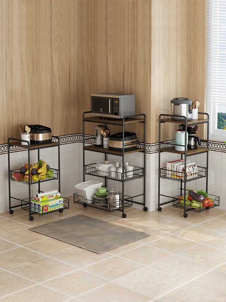 Кухонная полка для посадки многослойная тележка овощей микроволновая печь