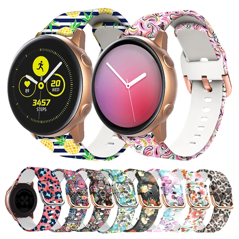 Ремешок силиконовый для Samsung Galaxy watch 3 45 мм/46 мм/42 мм/Active 2 Gear S3 Frontier 20 мм 22 браслет