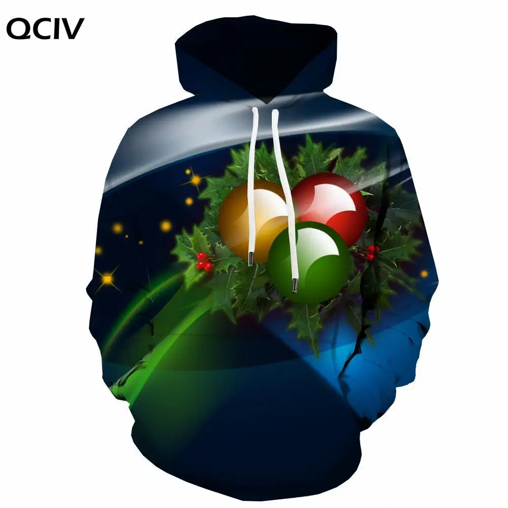 

QCIV Christmas Sweatshirts men Abstract Hooded Casual Decorate Sweatshirt Printed Party Hoodie Print Long Sleeve Funny Autumn